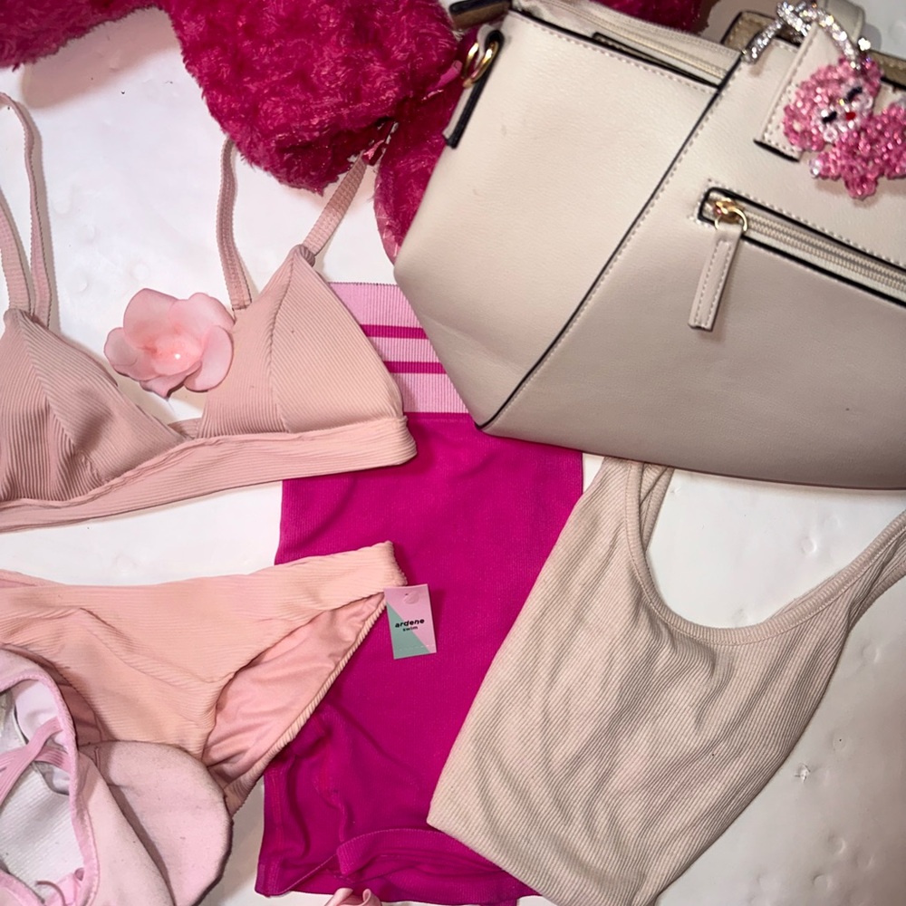 Pink and Cream Women's Intimate Set